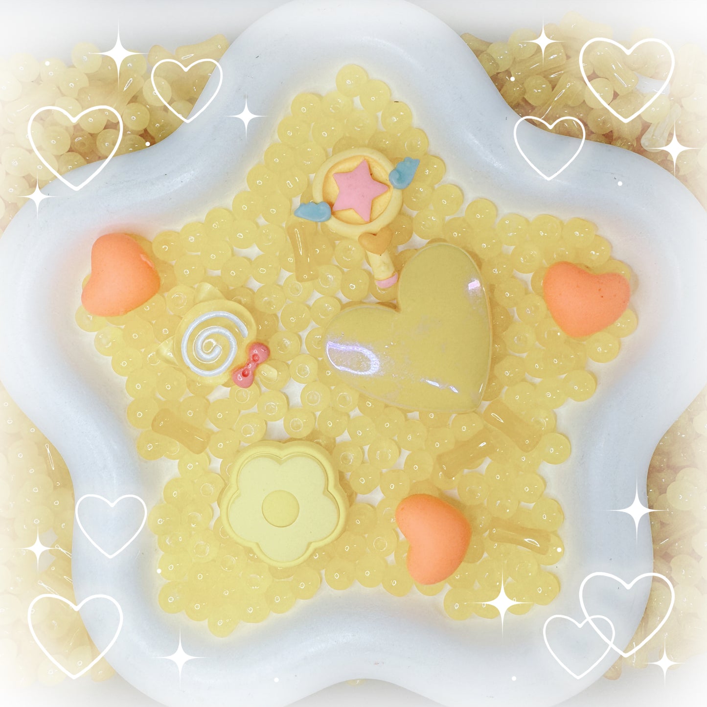 【B1023】レモンの粒/クリスタルビーズ/diy/レモンクォーツ/6月の誕生石