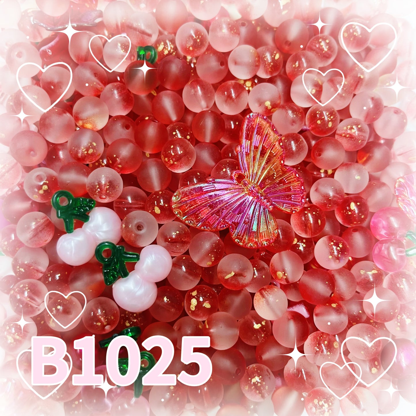12/20 卸売セール【B1025】あたしさくらんぼ/クリスタルビーズ/diy/マットビーズ