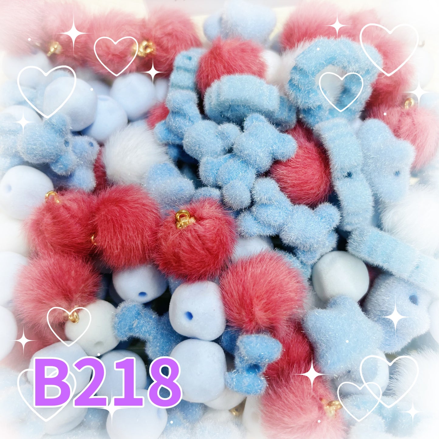 【B218】この冬は癒してあげたい／もこもこ／ビーズ